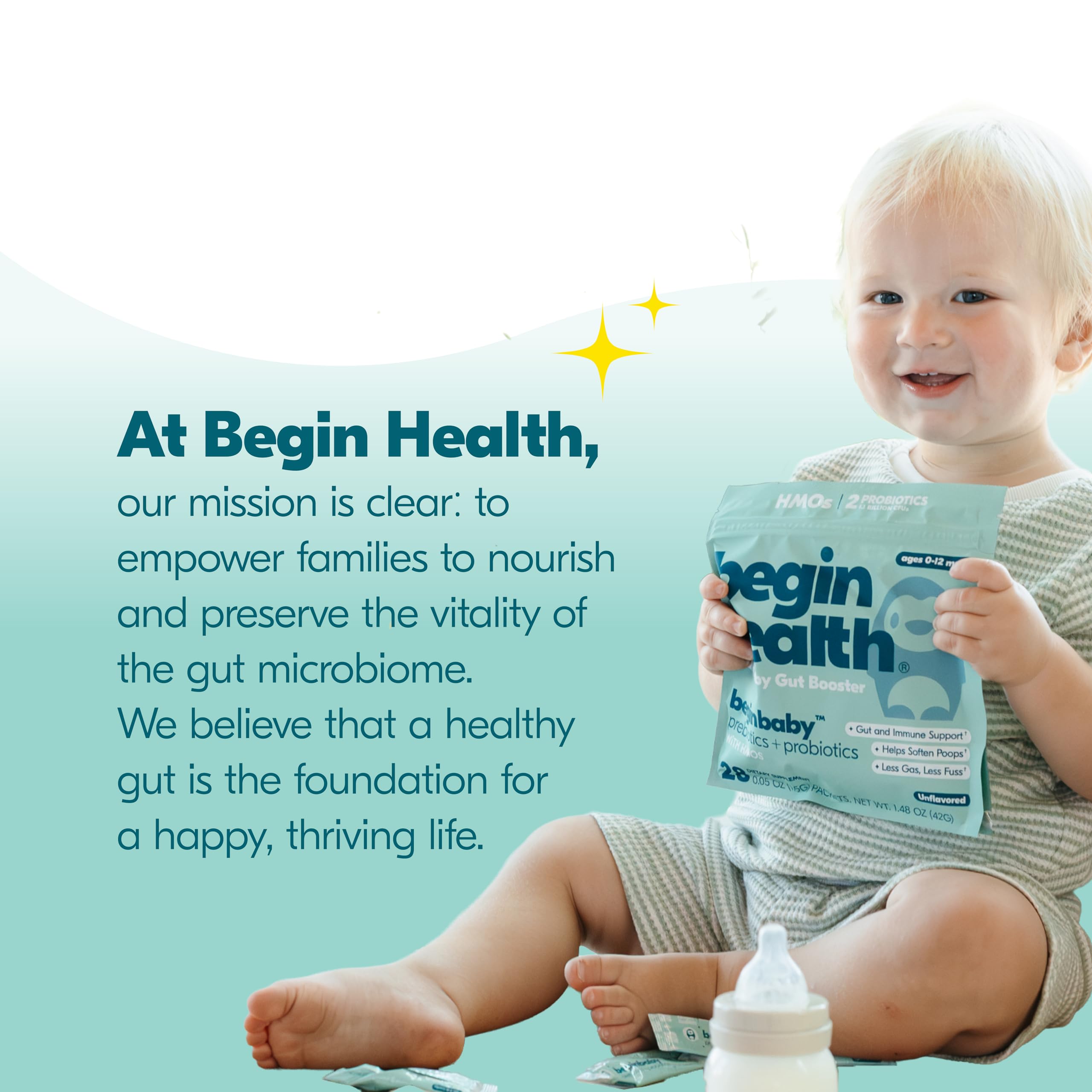 Begin Health BeginBaby resealed box keeps probiotic supply fresh.
