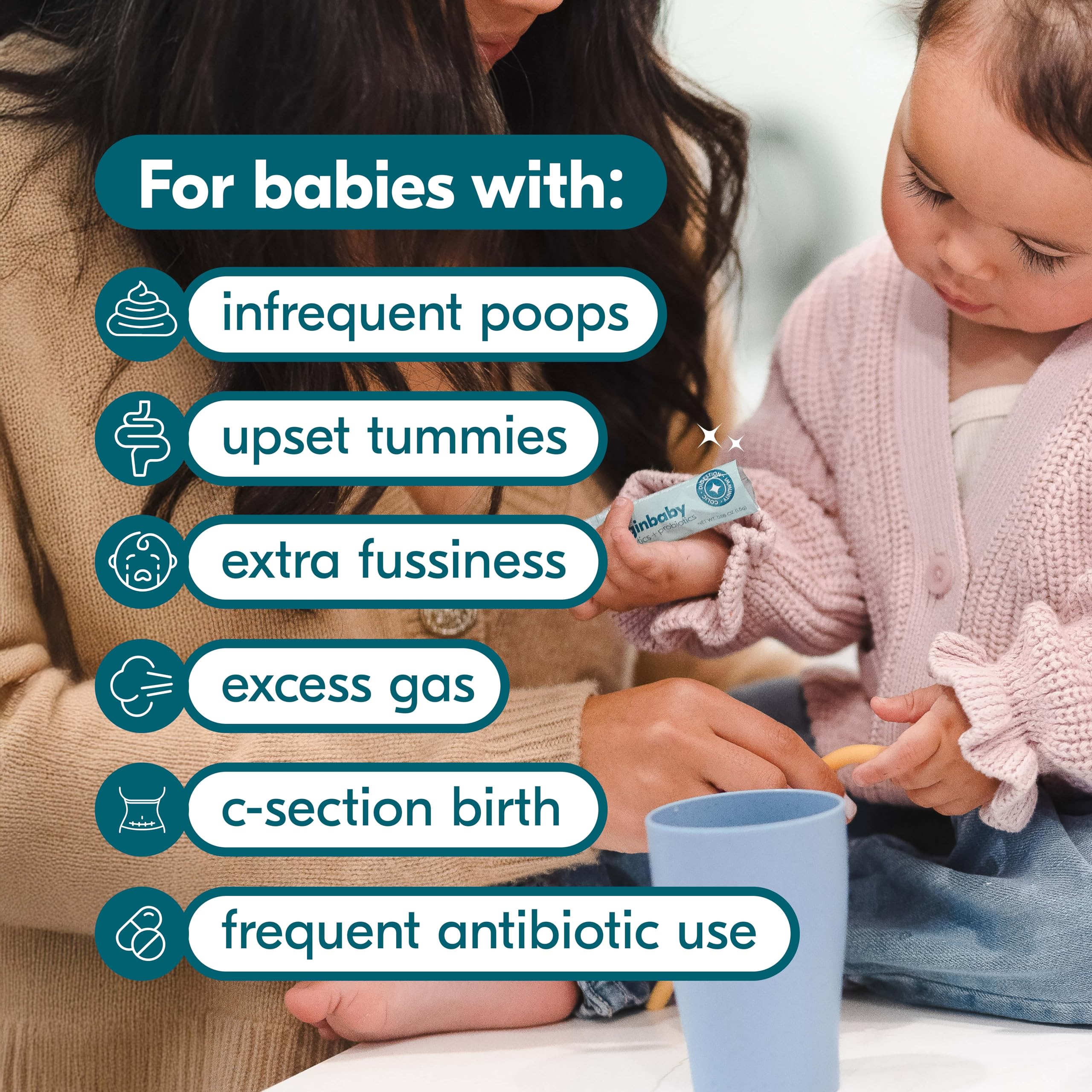 Begin Health BeginBaby powder stirred into formula for smooth texture.