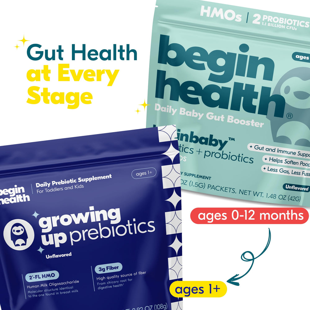 Begin Health BeginBaby travel packaging ready for on-the-go parents.