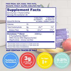 Begin Health Growing Up Prebiotics scoop powder ready for daily use.