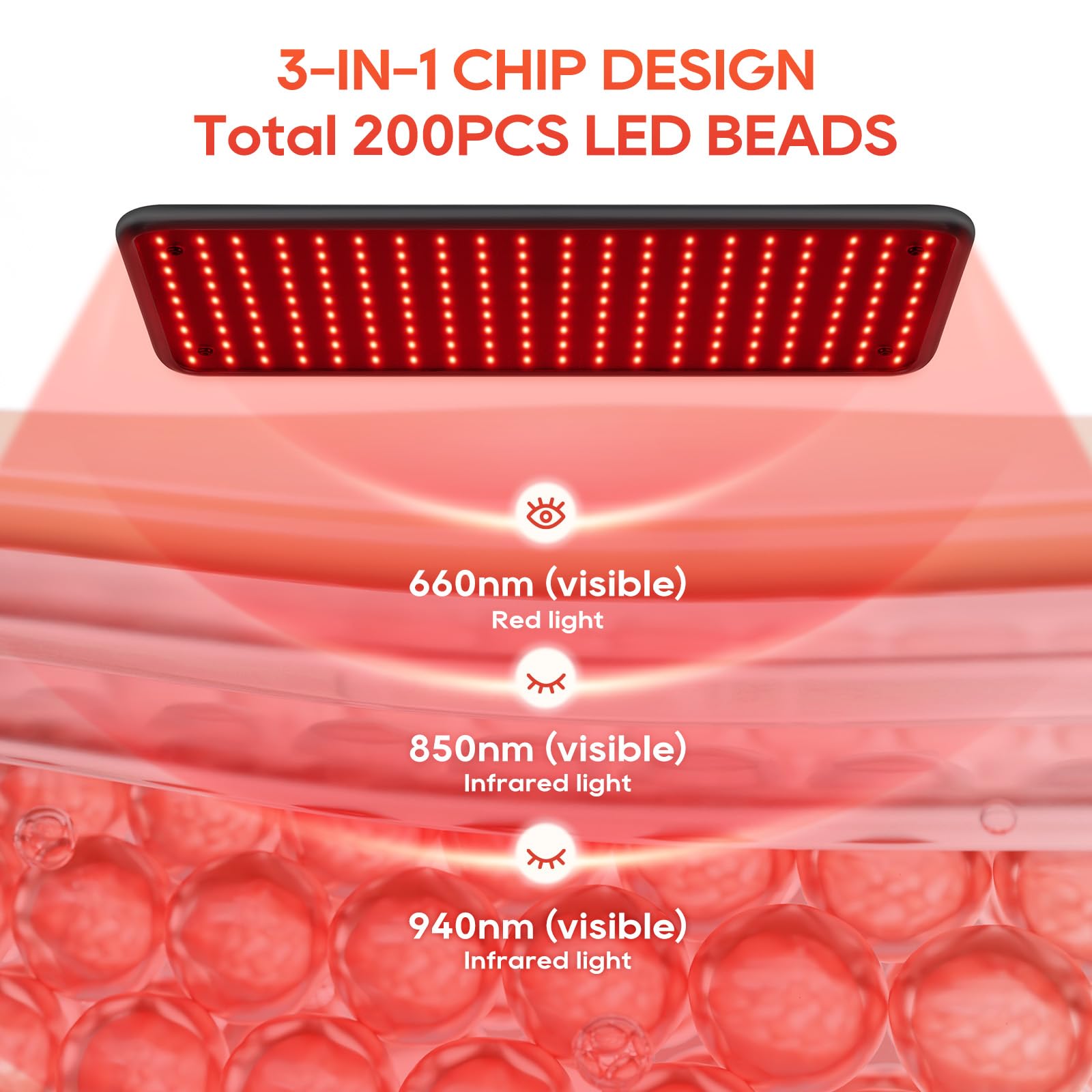 BEICHEN red light panel side view showing a slim, adaptable setup in a room