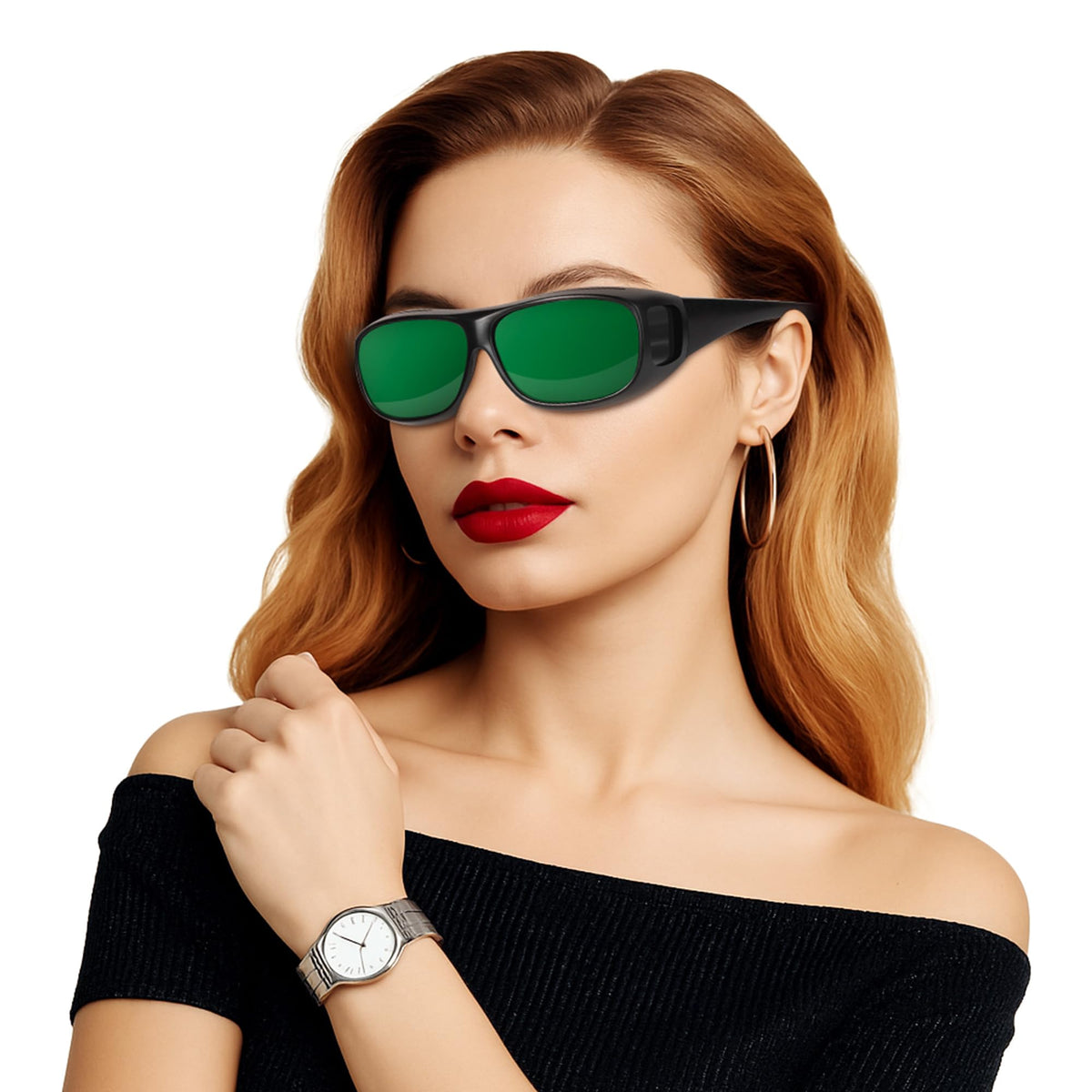 BEICHEN red light therapy glasses protecting eyes with clear visibility during sessions