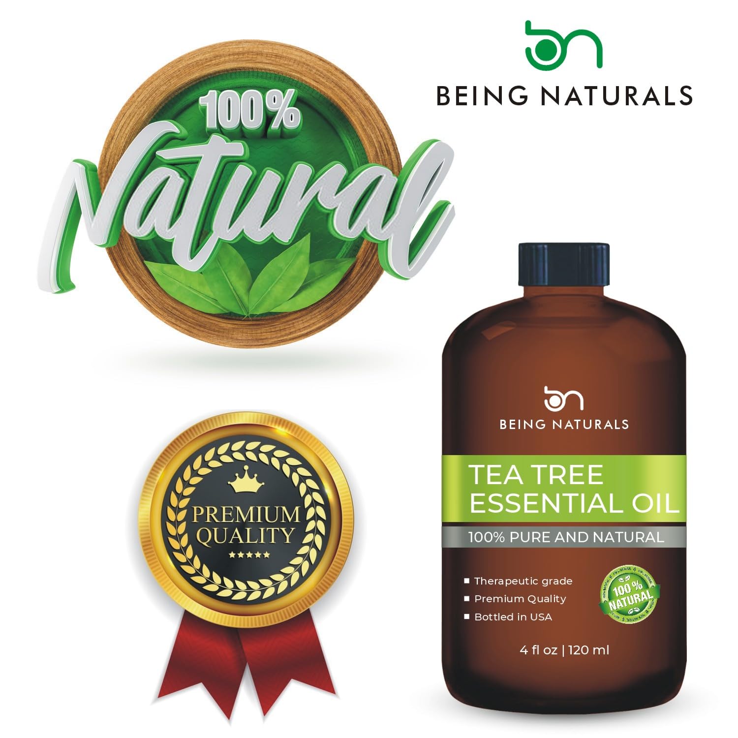 Therapeutic-grade Being Naturals Tea Tree Oil for DIY skincare.