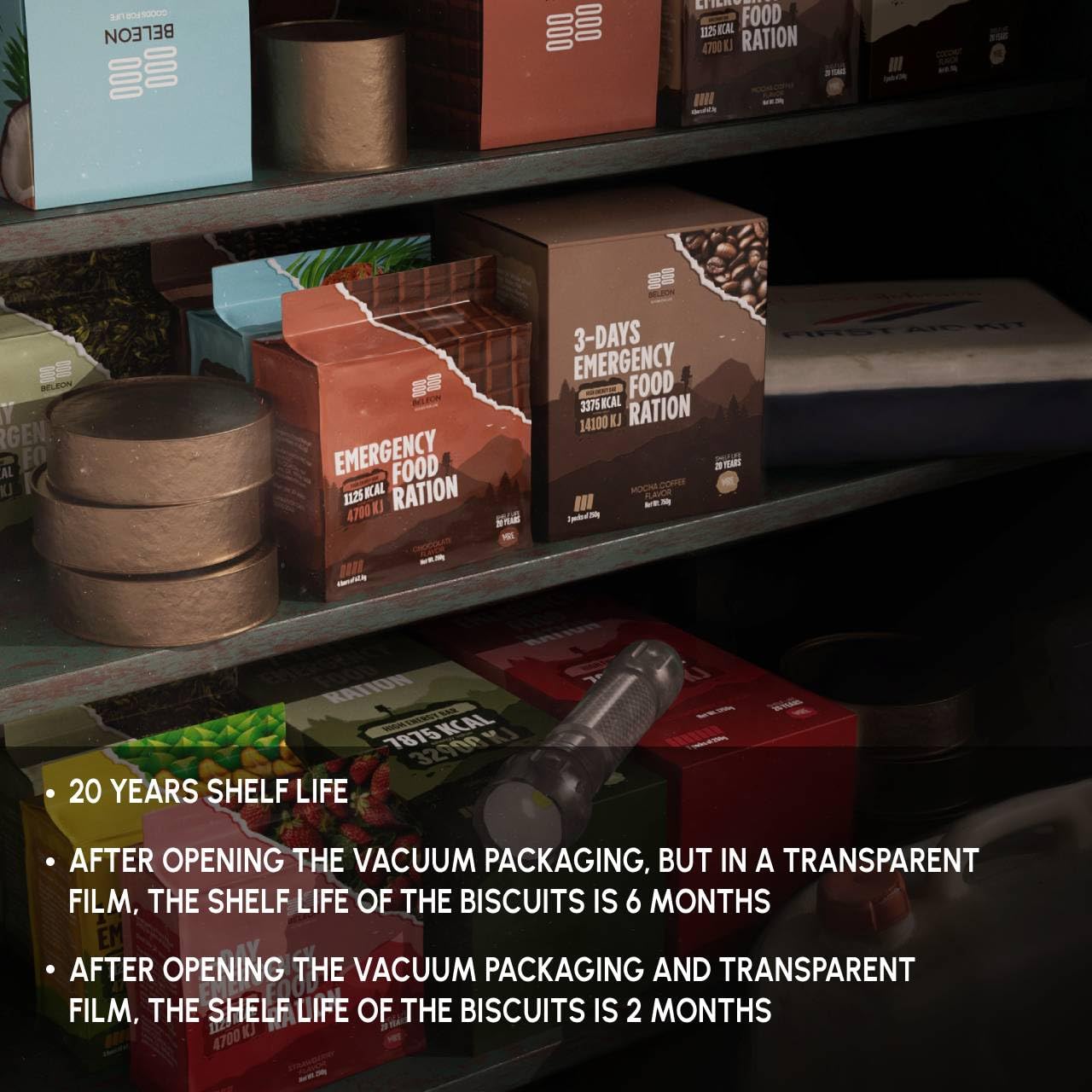 Beleon 20-year shelf life ensures readiness for emergencies.