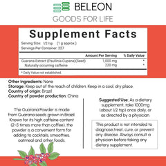 Beleon Guarana Powder scoop shows versatile use in smoothies.