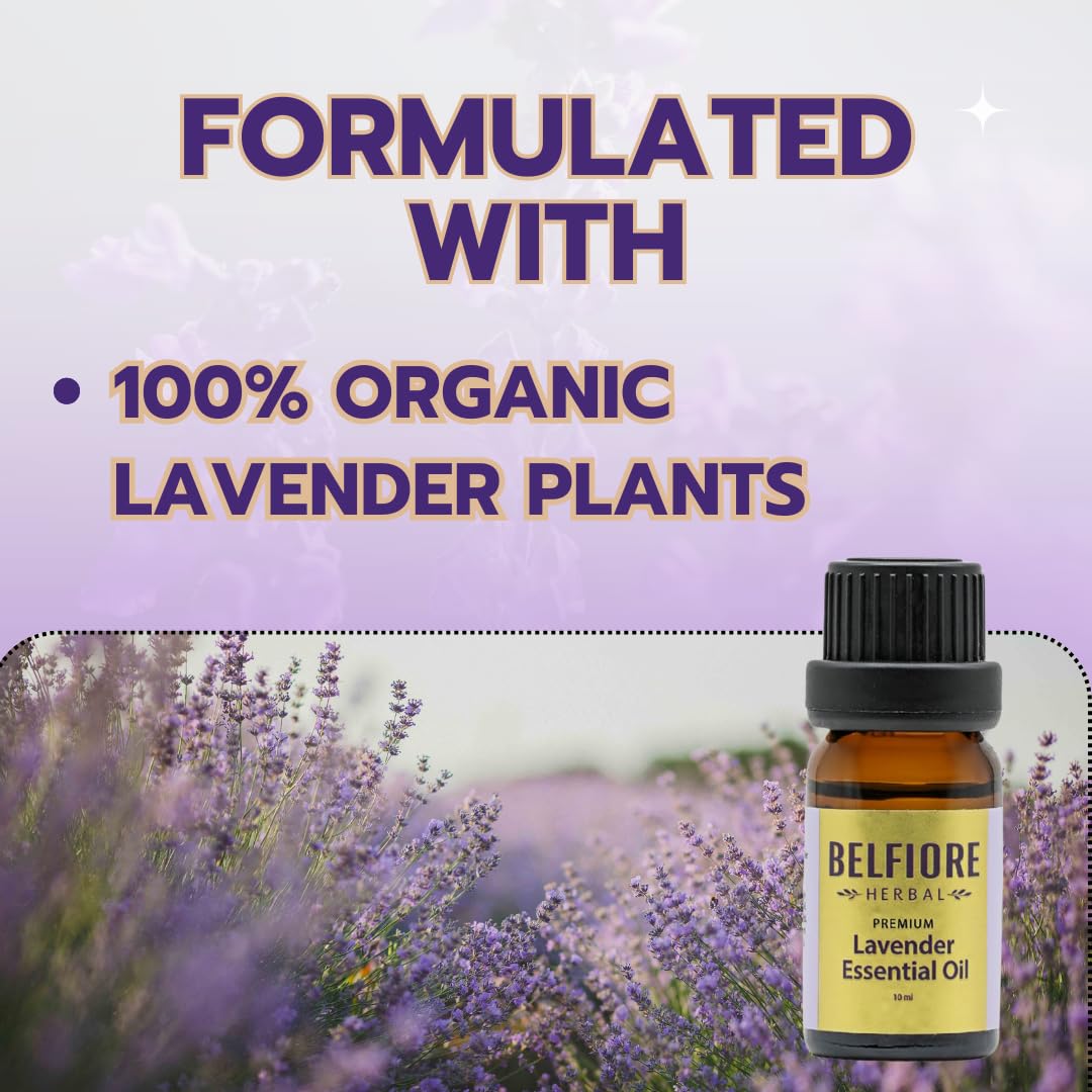 Belfiore Herbal Lavender Oil applied to hair for shine and softness.