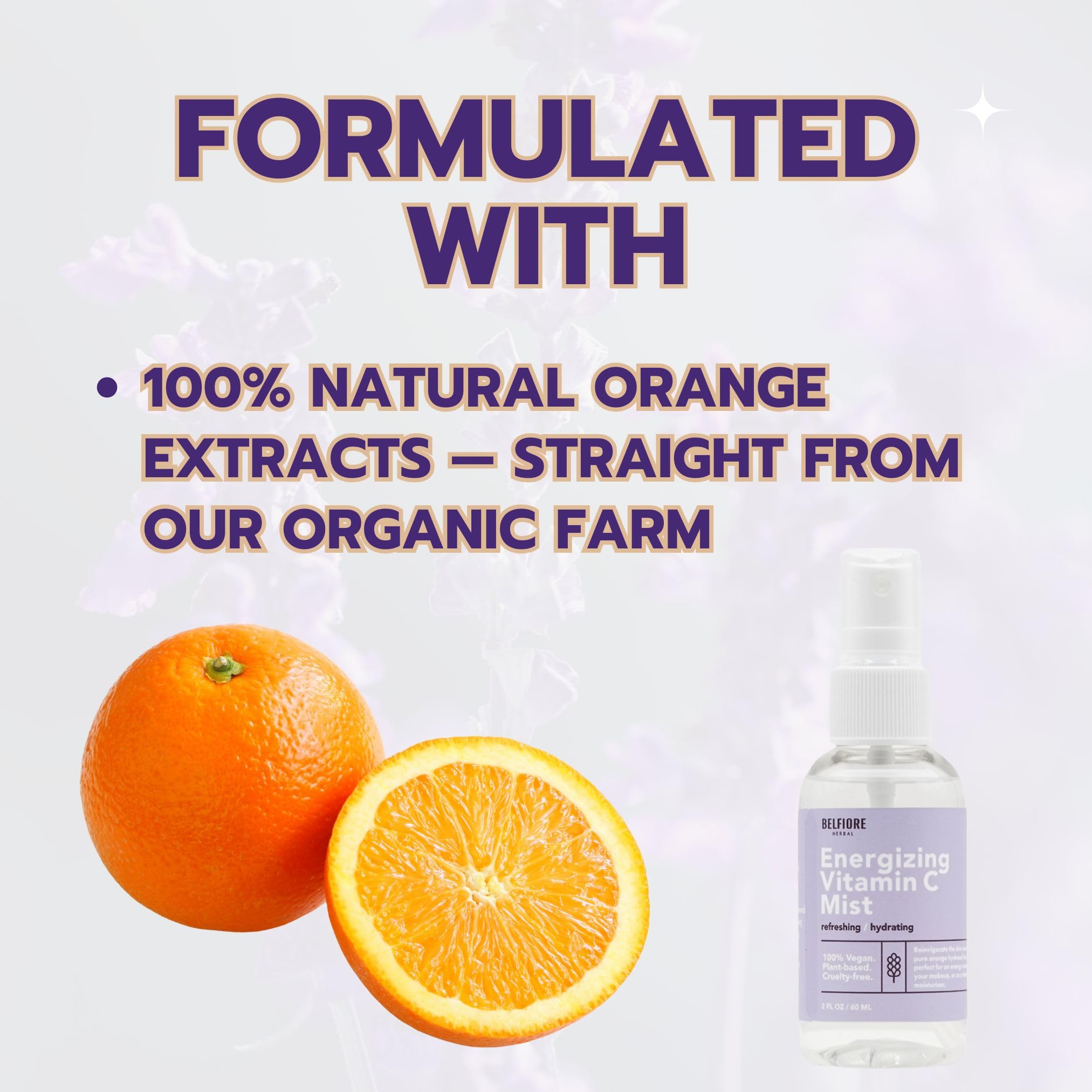 Belfiore Herbal Vitamin C Mist Set compact 2 oz travel-pack in hand.