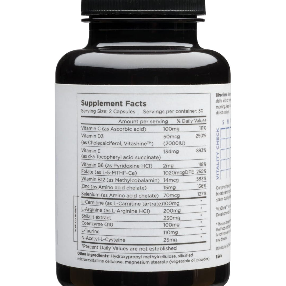 Close-up of Beli ingredients panel with CoQ10 and zinc.