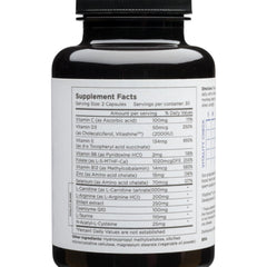 Close-up of Beli ingredients panel with CoQ10 and zinc.