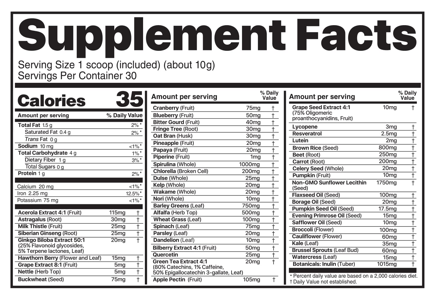 Believe Supplements Superfoods+Greens Orange Vanilla ingredients close-up showing nutrient-rich greens