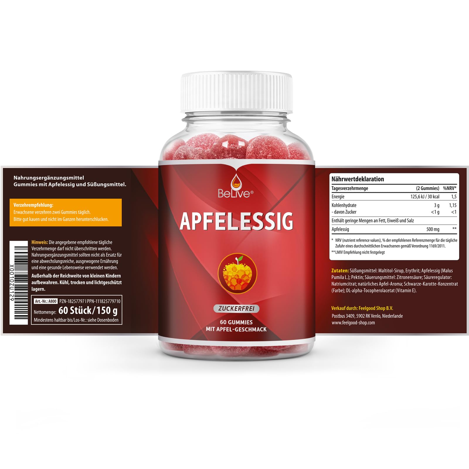 BeLive ACV Gummies packaging shows clear ingredients and labeling.