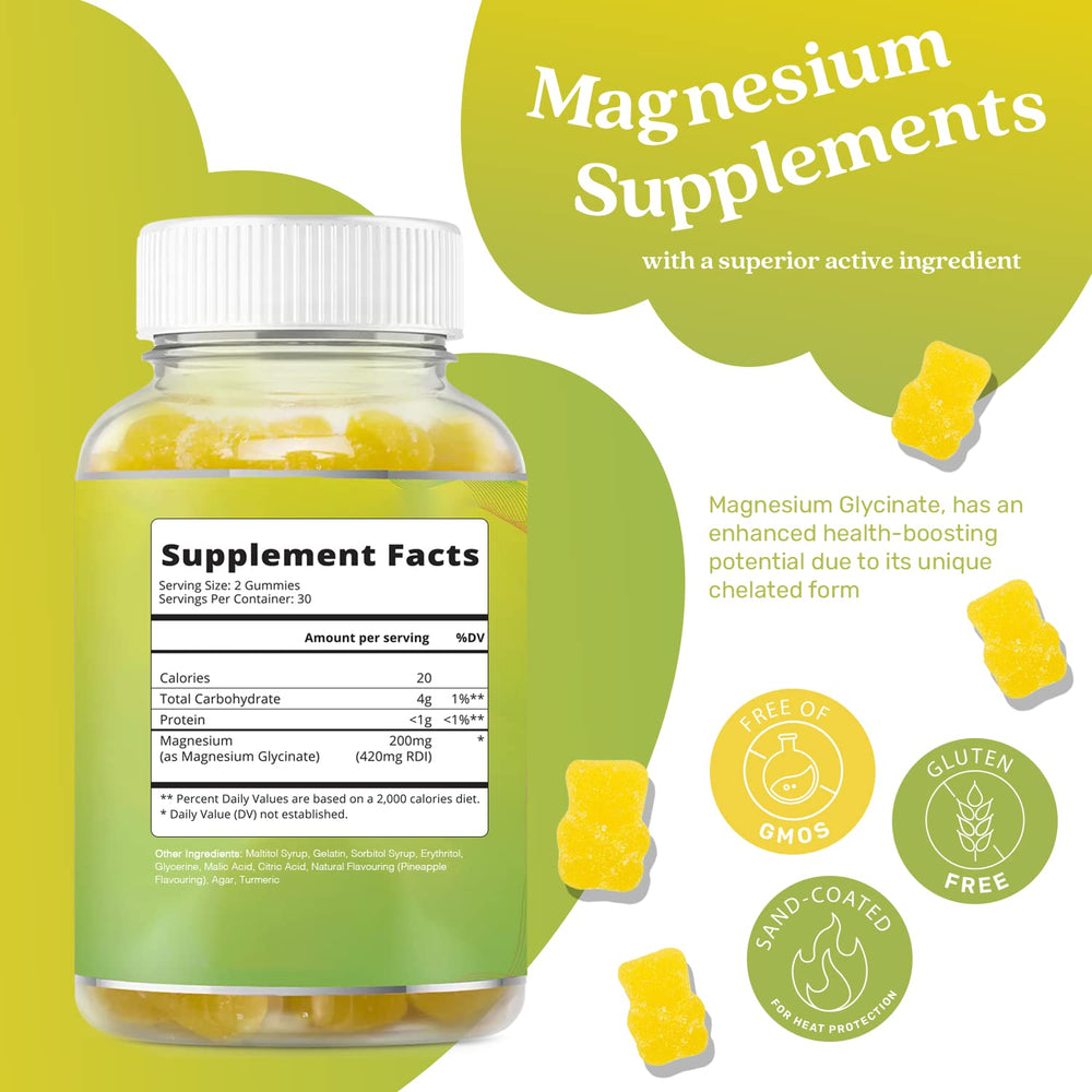 BeLive magnesium glycinate bottle label highlights gentle absorption.