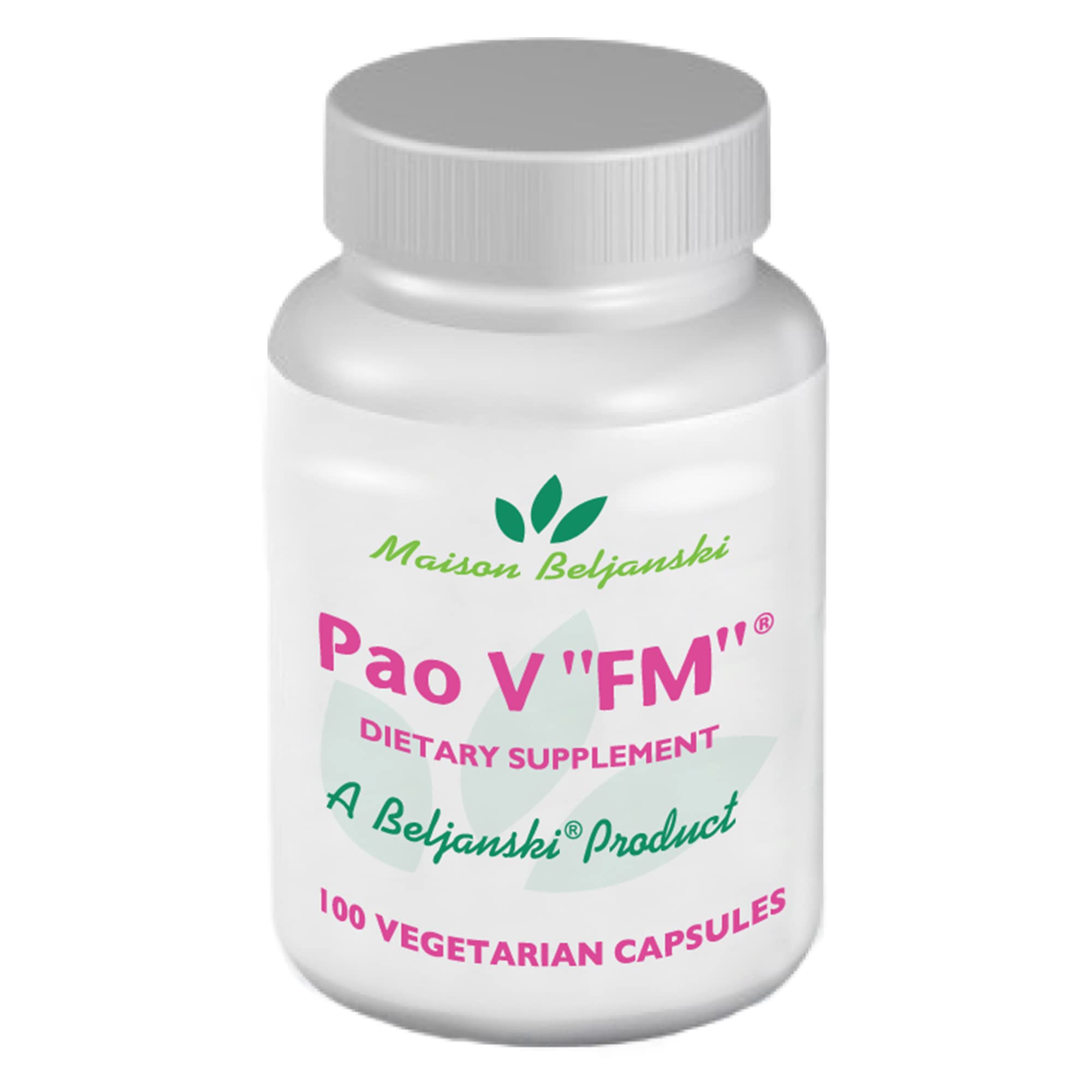 Beljanski Pao V FM bottle for natural cellular support.