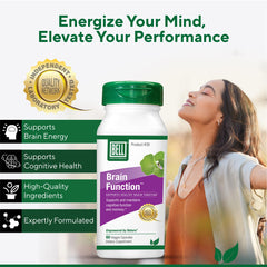 Bell Brain Function with ginkgo leaves illustration suggests natural cognitive support.