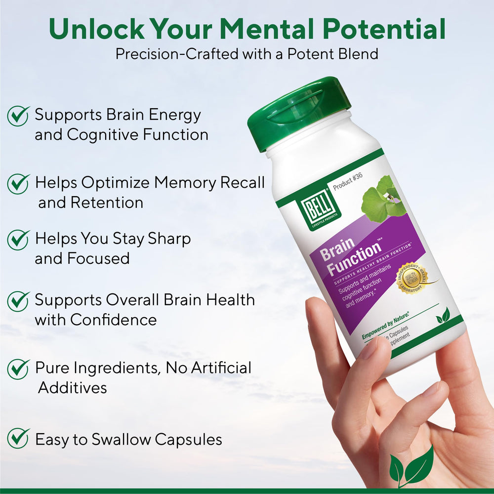 Bell Brain Function science-backed formula branding on the product label.