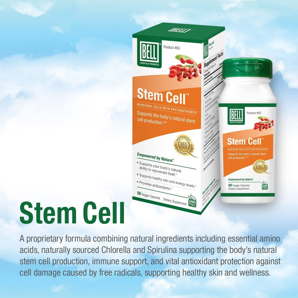 Bell Stem Cell Supplements on a clean surface for daily routine.