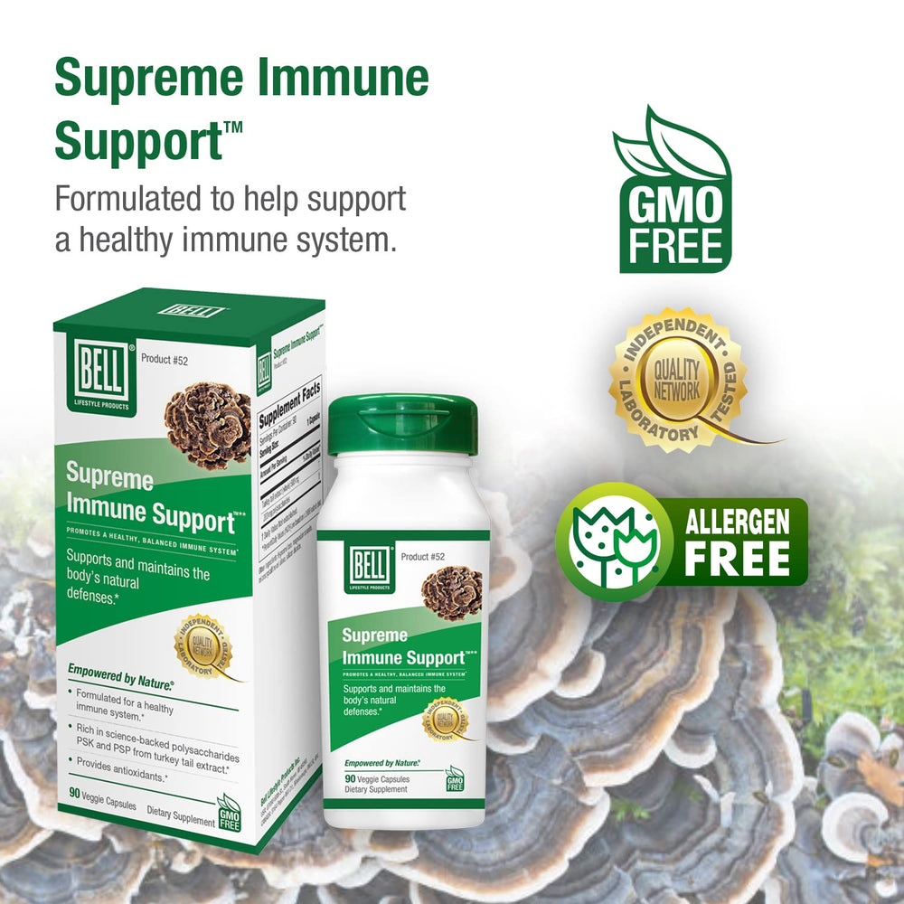 Bell Supreme Immune Support packaging communicates quality and natural ingredients.