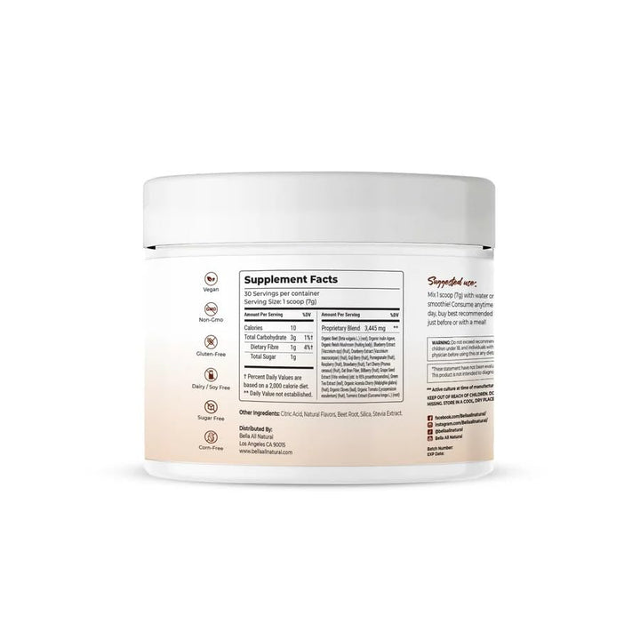 Bella All Natural Ganoderma spoon-dispense close-up for easy serving