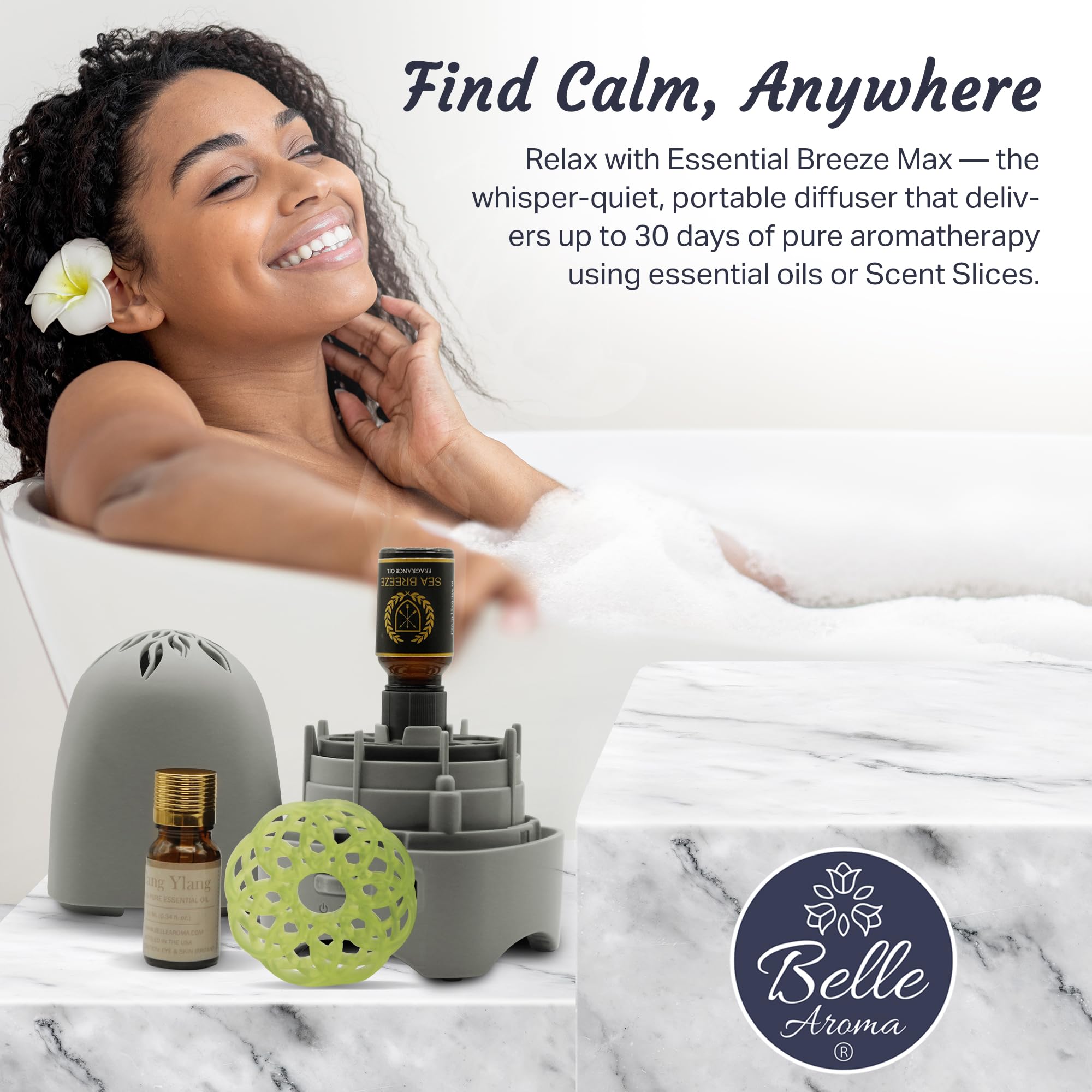 Belle Aroma Essential Breeze Max compact design ideal for car or travel