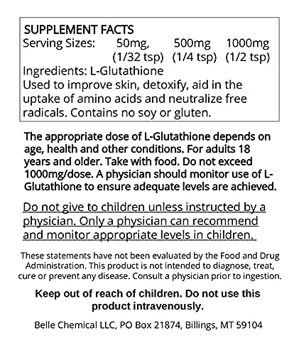 Belle Chemical Pure L-Glutathione container top view showing a secure cap.