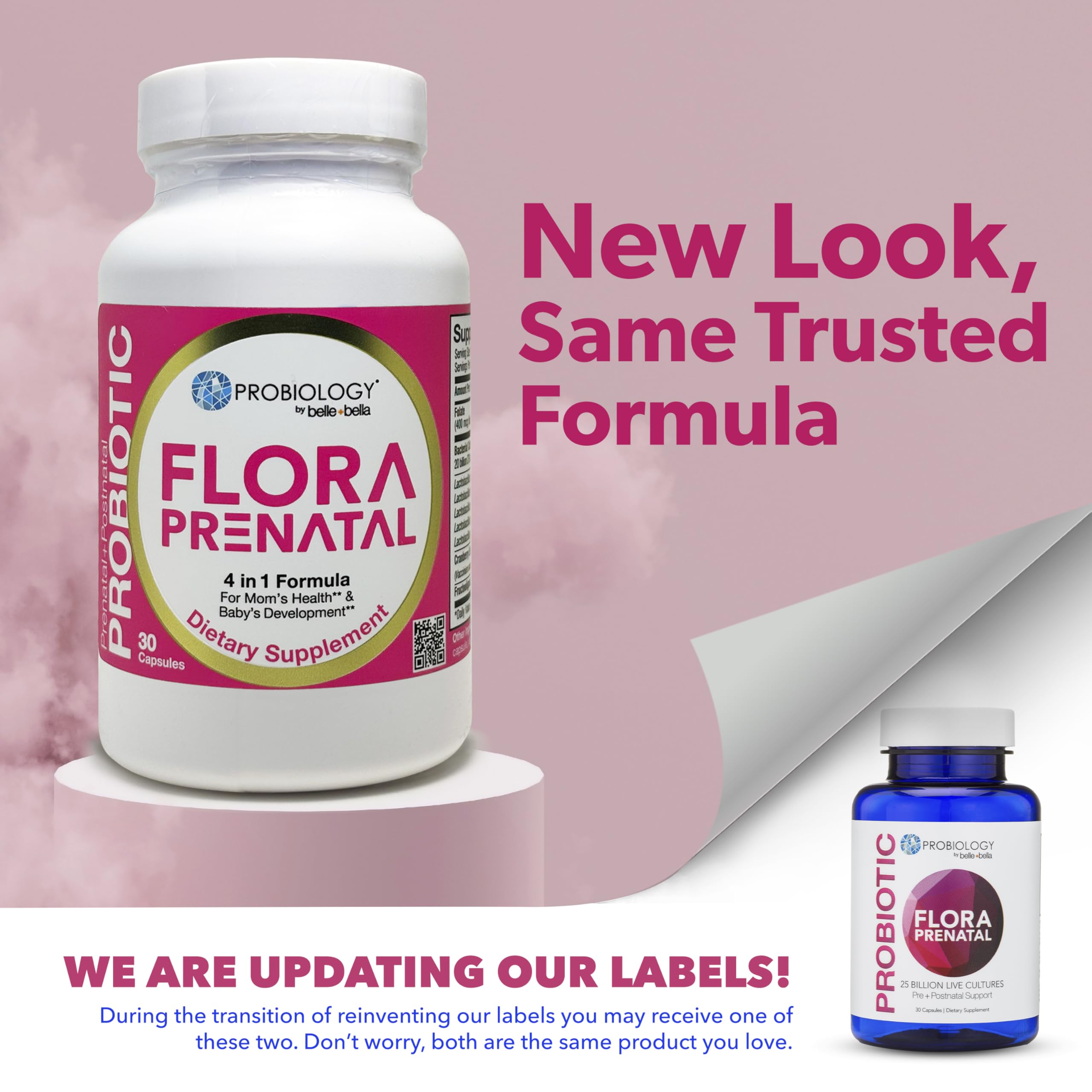 bellebella Probiology Flora prenatal pour demonstrates simple daily use and dosage consistency.