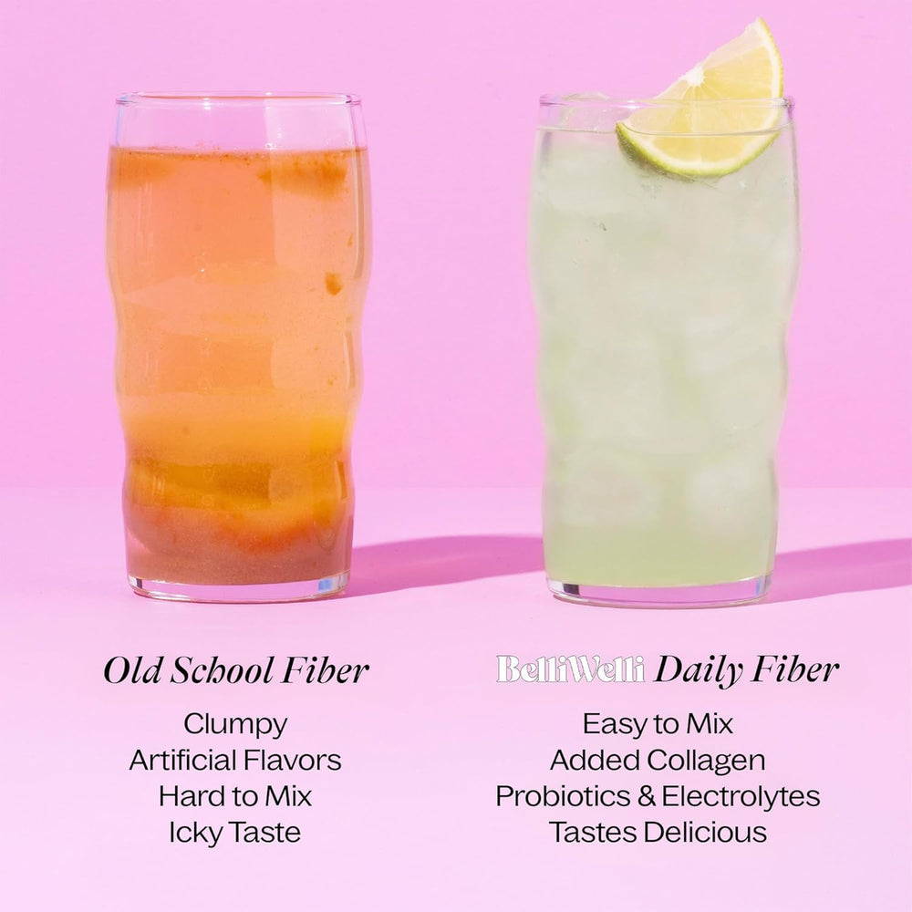 Belli Welli 4-in-1 packet shows collagen, probiotics, electrolytes for hydration and skin benefits.