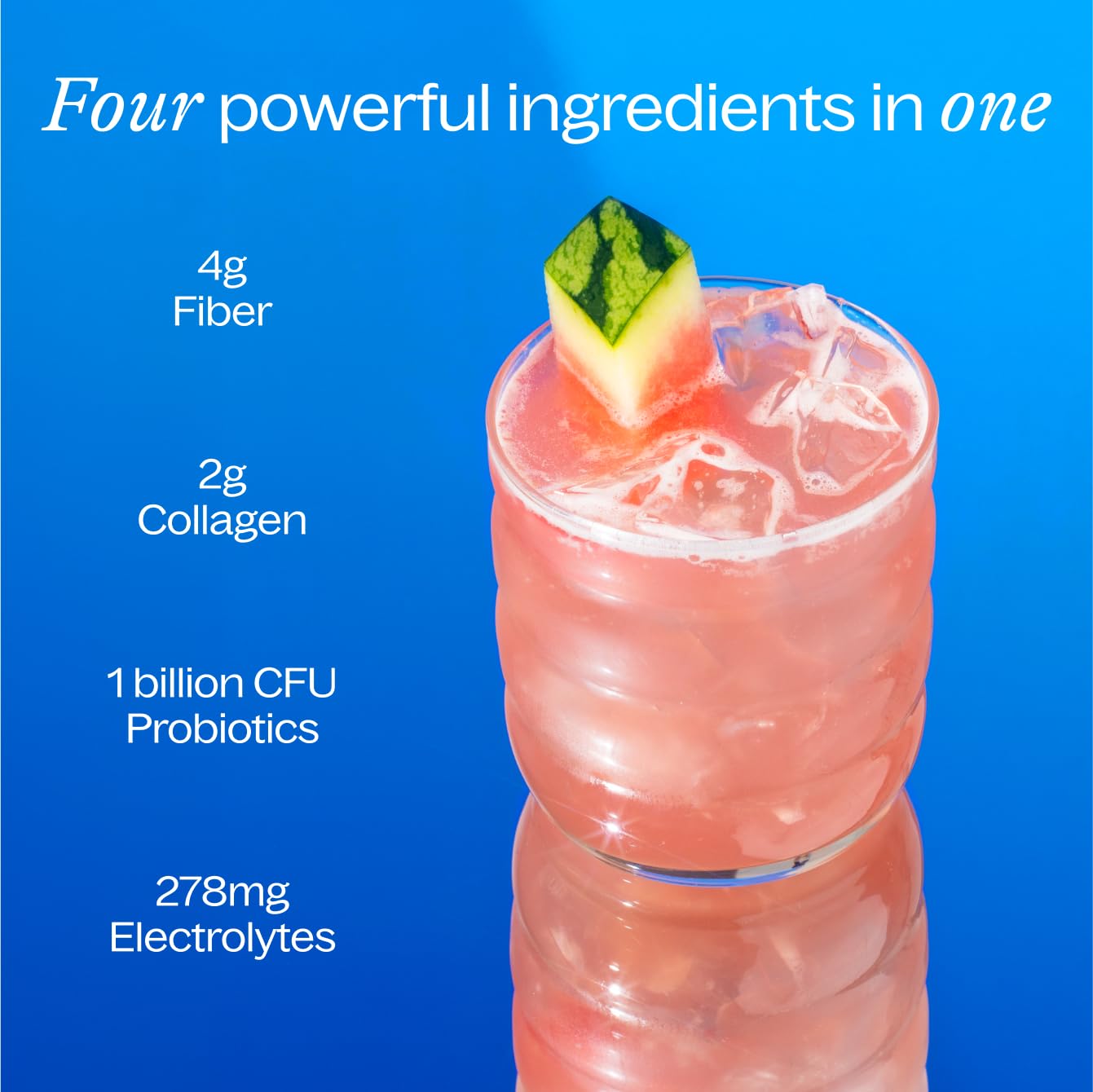 Prepared watermelon fiber drink highlighting pleasant taste and texture.