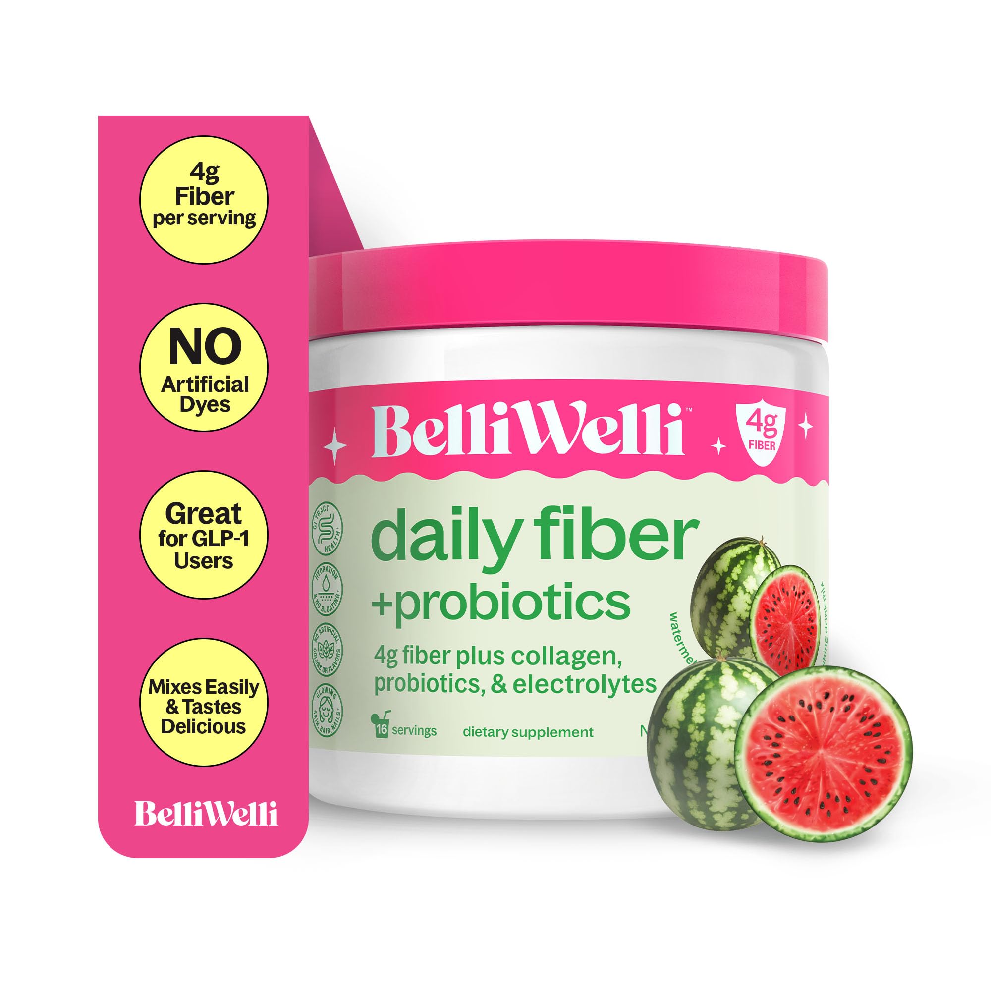 Belli Welli Watermelon fiber tub showcases organic acacia for daily support.
