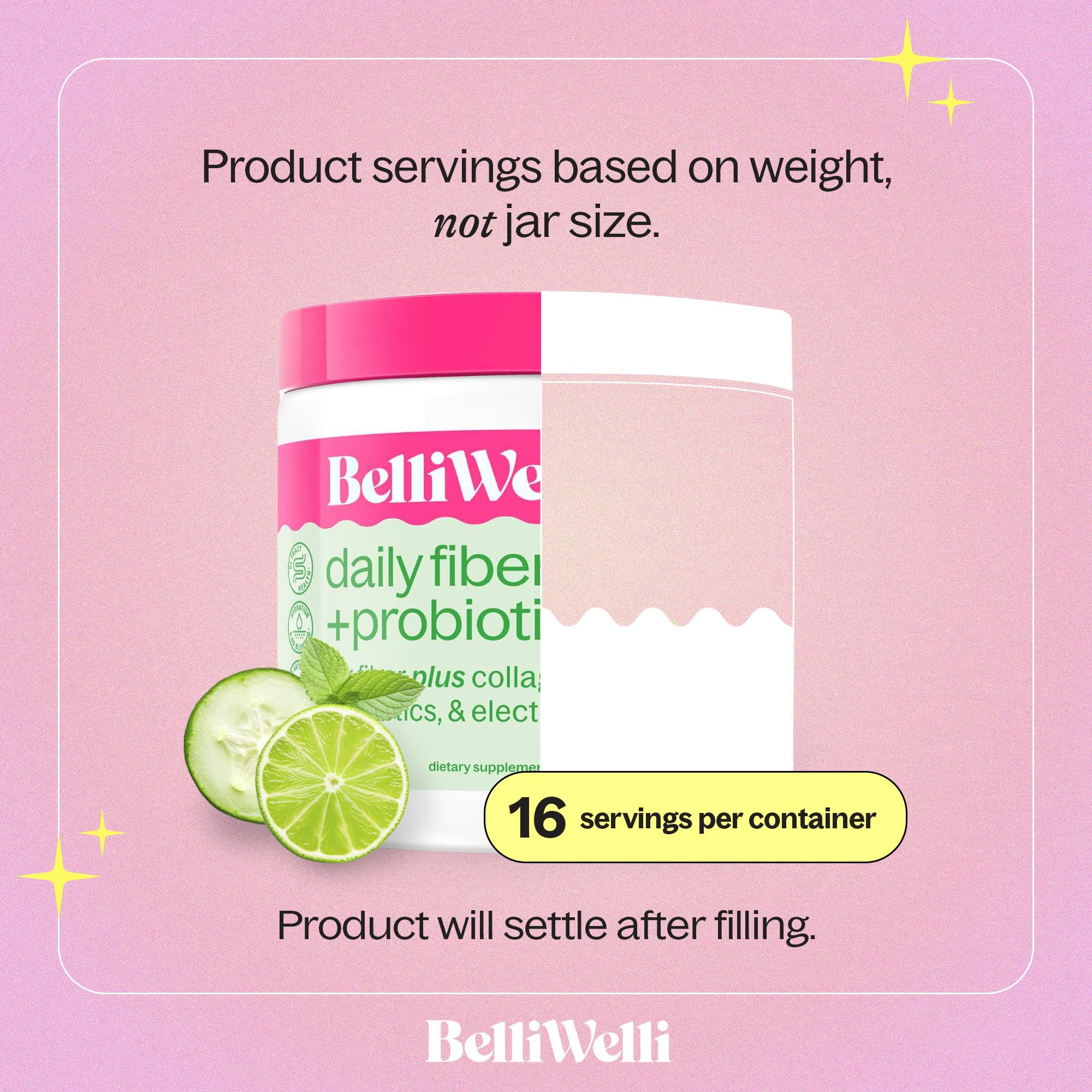 Belli Welli uso-diario-pepino, sabor refrescante para equilibrio intestinal.