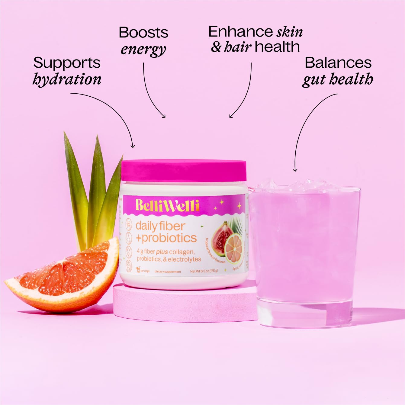 Belli Welli fiber powder added to breakfast yogurt for texture and flavor