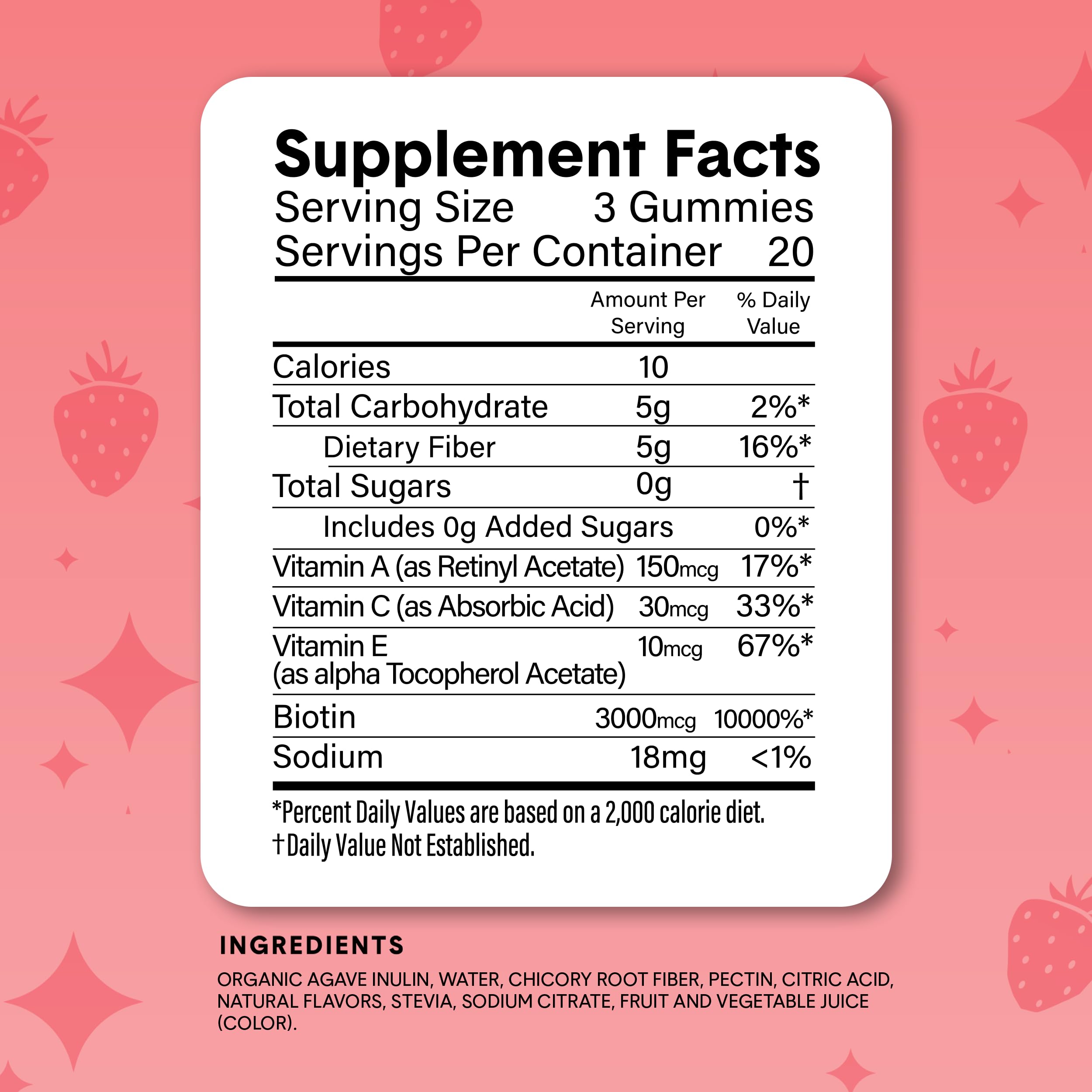 Serving suggestion with gummies on a fruit surface.