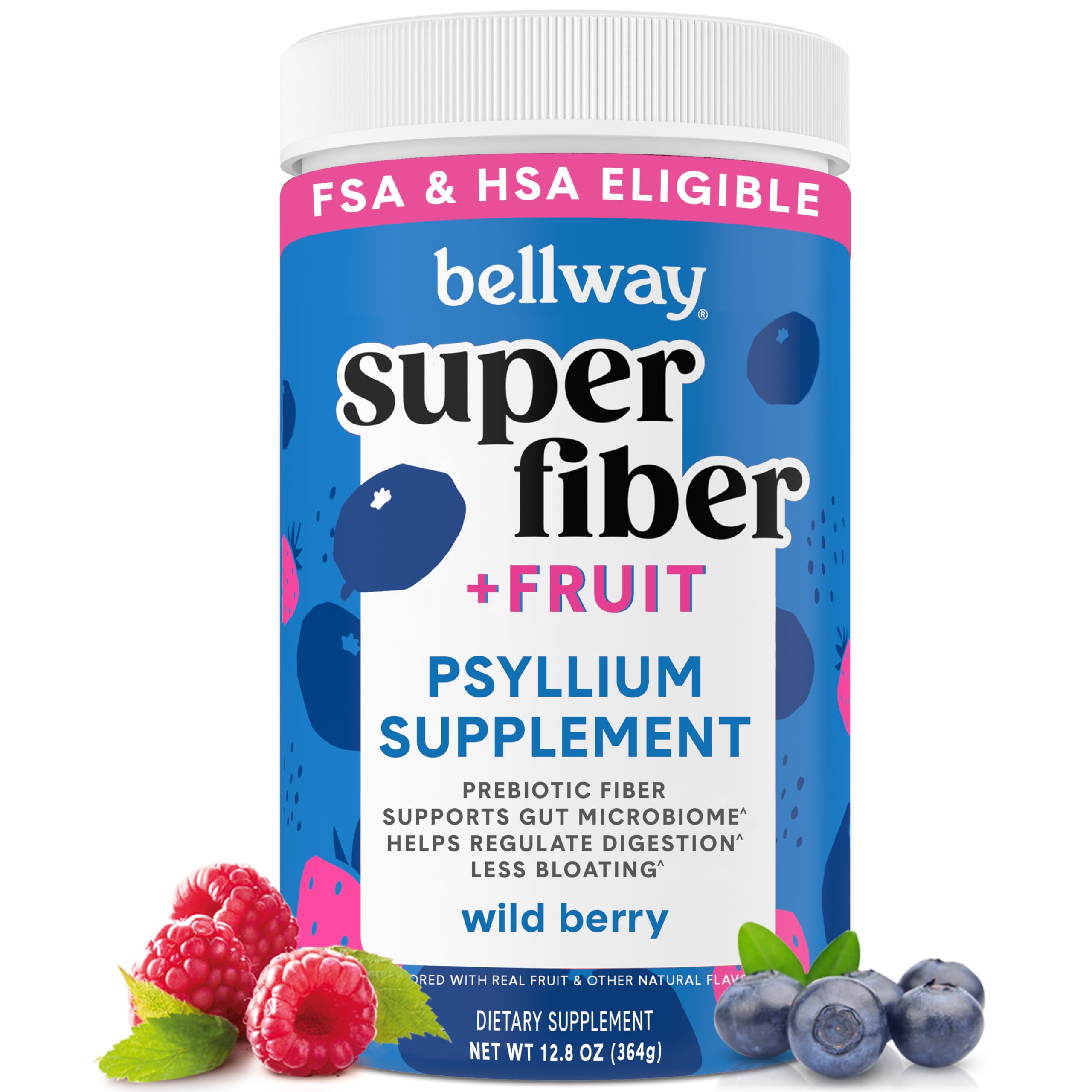 Bellway Super Fiber Powder packaging highlights a sugar-free berry flavor for daily digestive support.