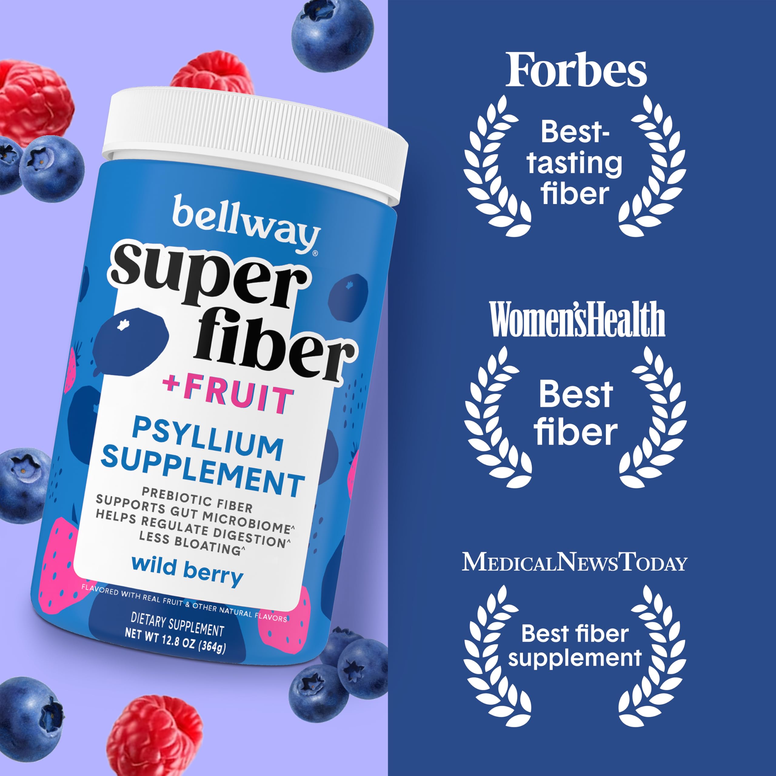 Bellway Super Fiber Powder fruit scoop enables easy, measured daily fiber intake.