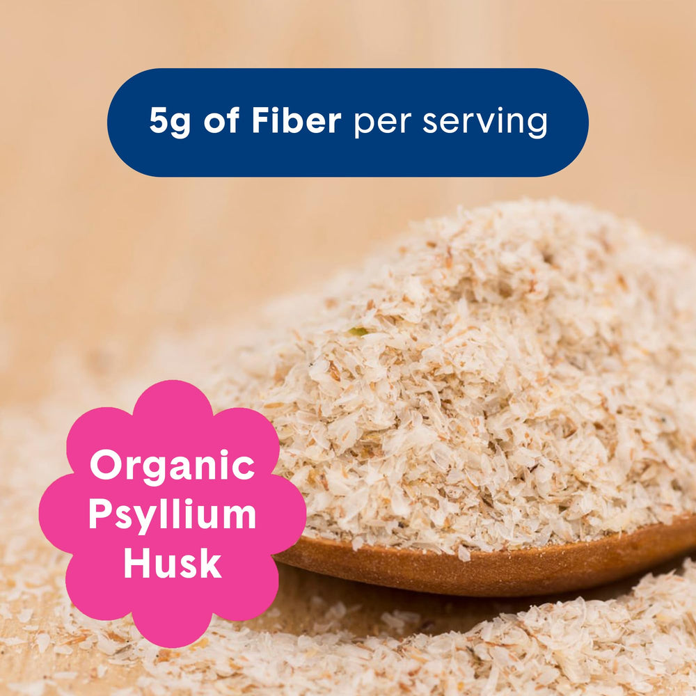 Bellway Super Fiber Powder texture closeup shows natural berry color and plant-based ingredients.