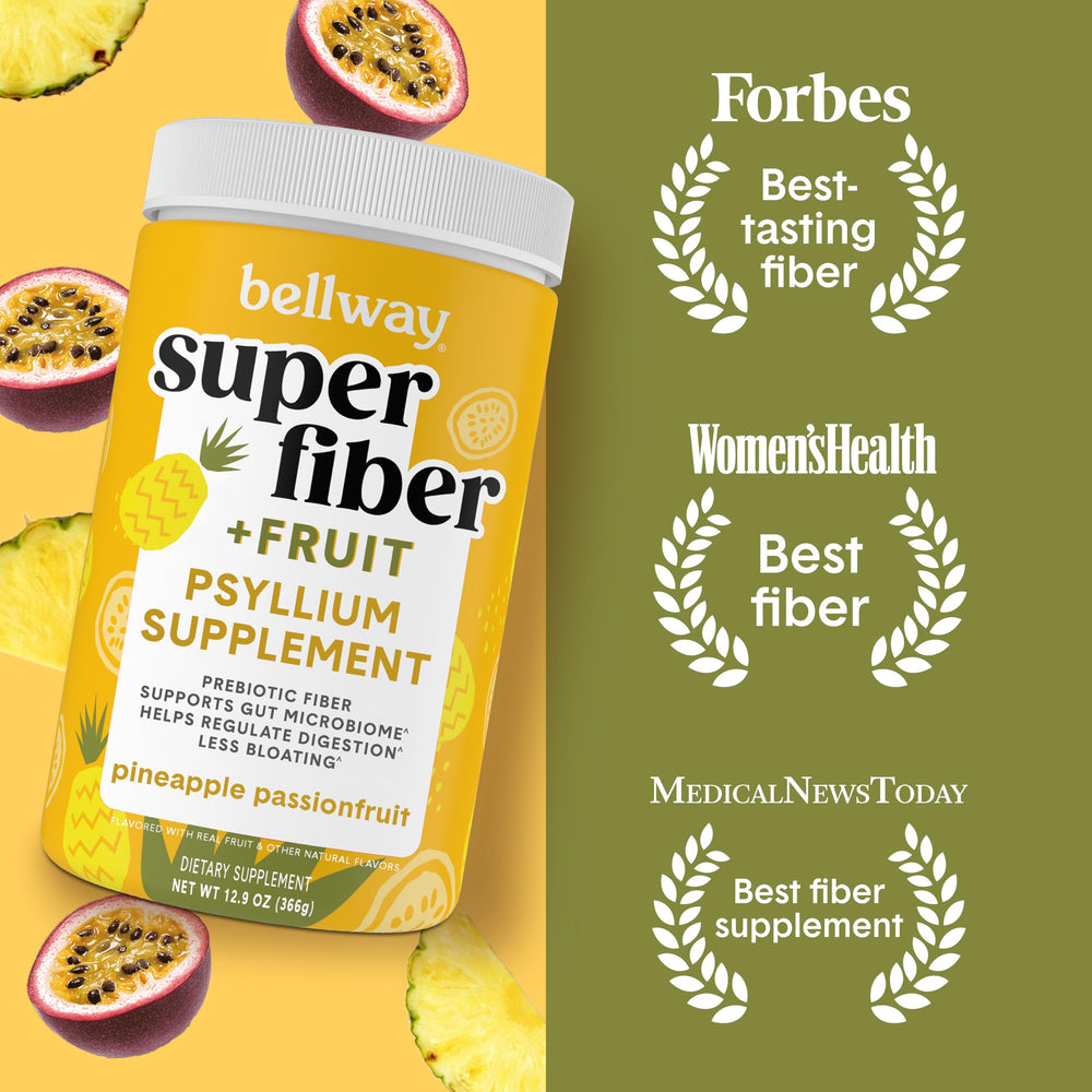 Bellway Super Fiber scoop dispensing for easy daily fiber intake.
