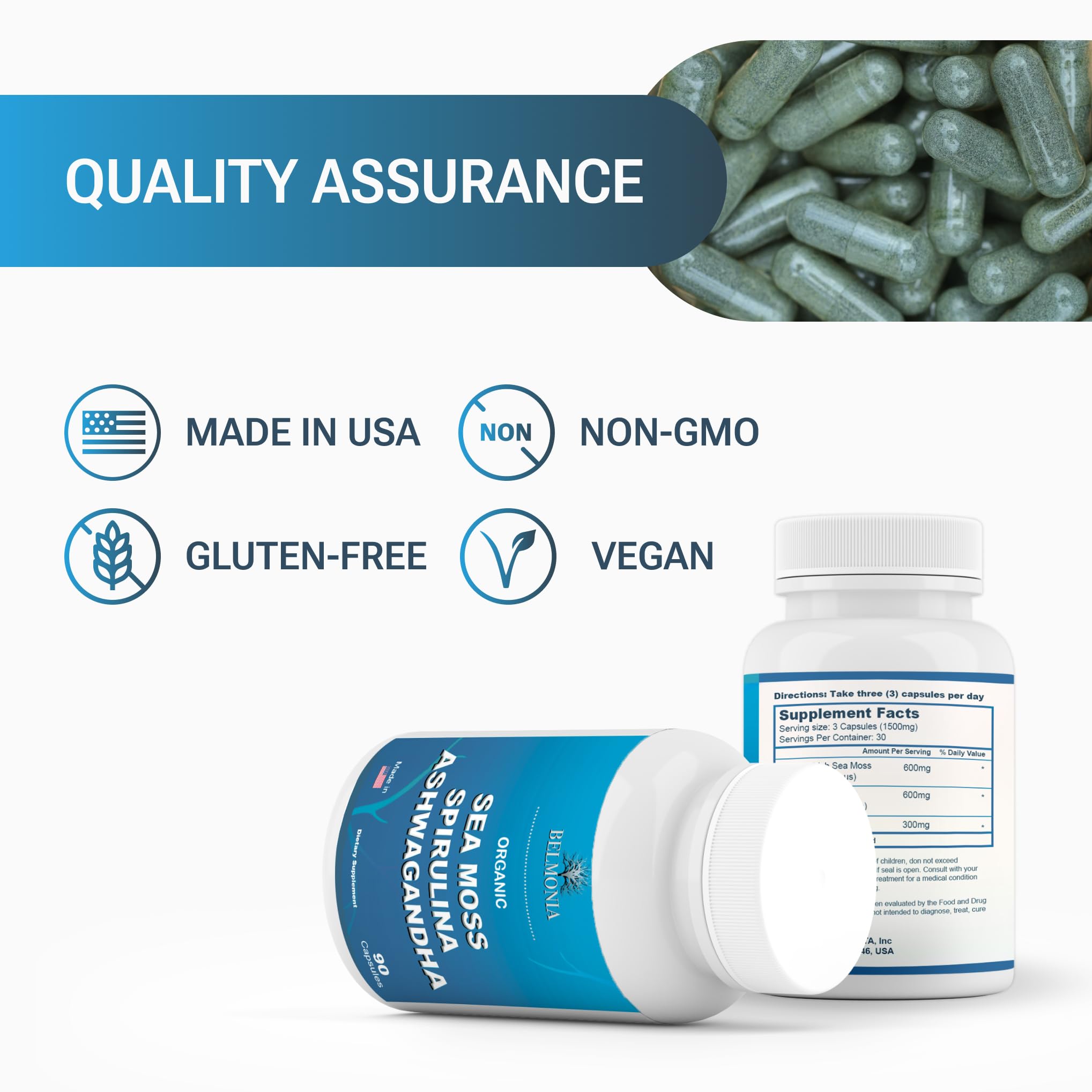 Belmonia daily dosage with glass of water illustrates convenient use