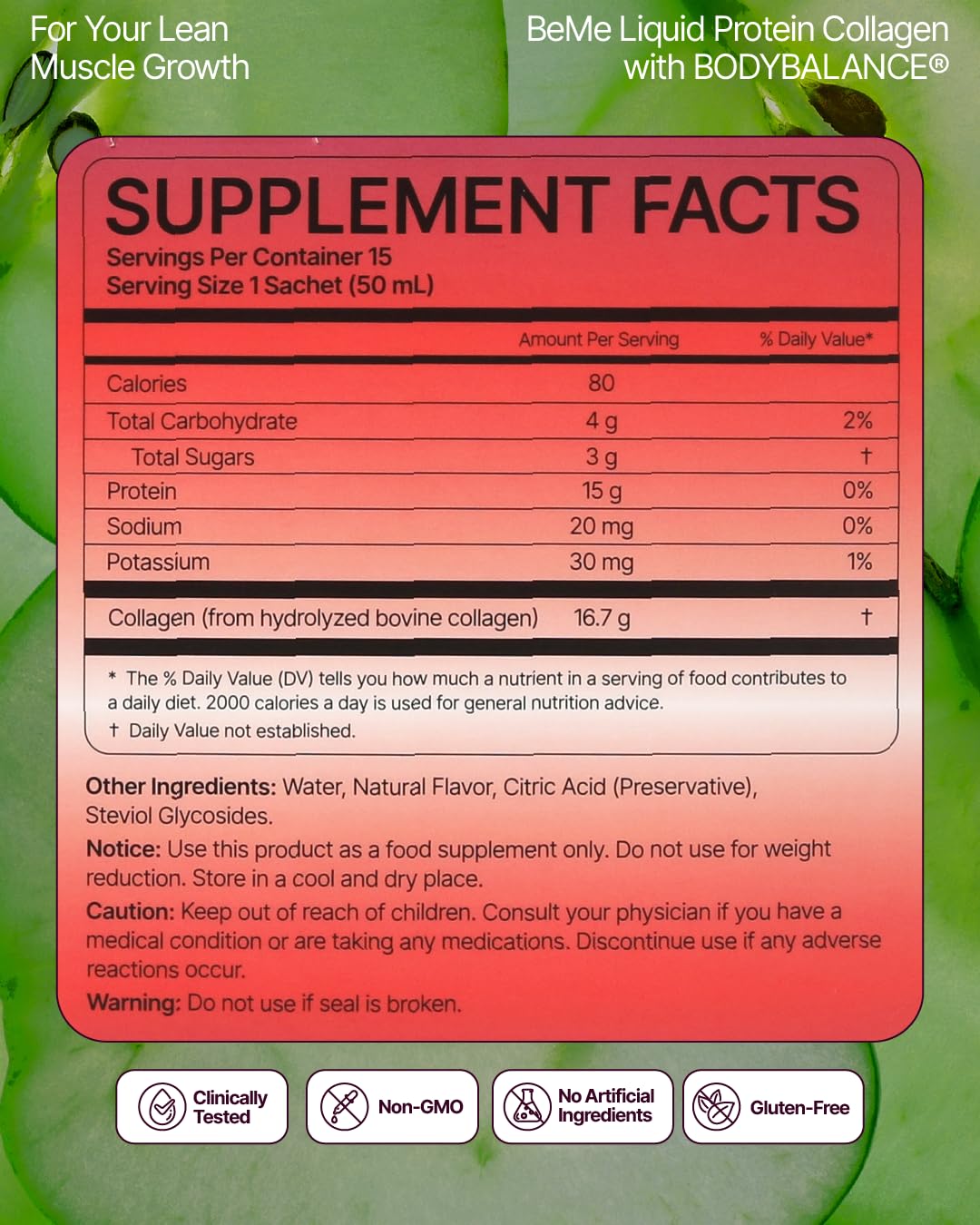 BeMe Apple flavor sachets invite taste and convenient usage.