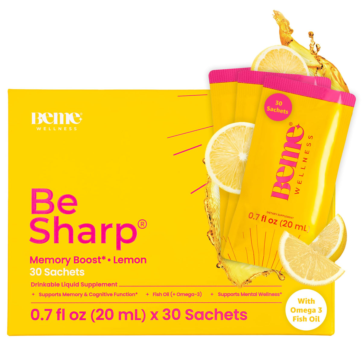 BeMe Be Sharp sachets pack for convenient daily use.