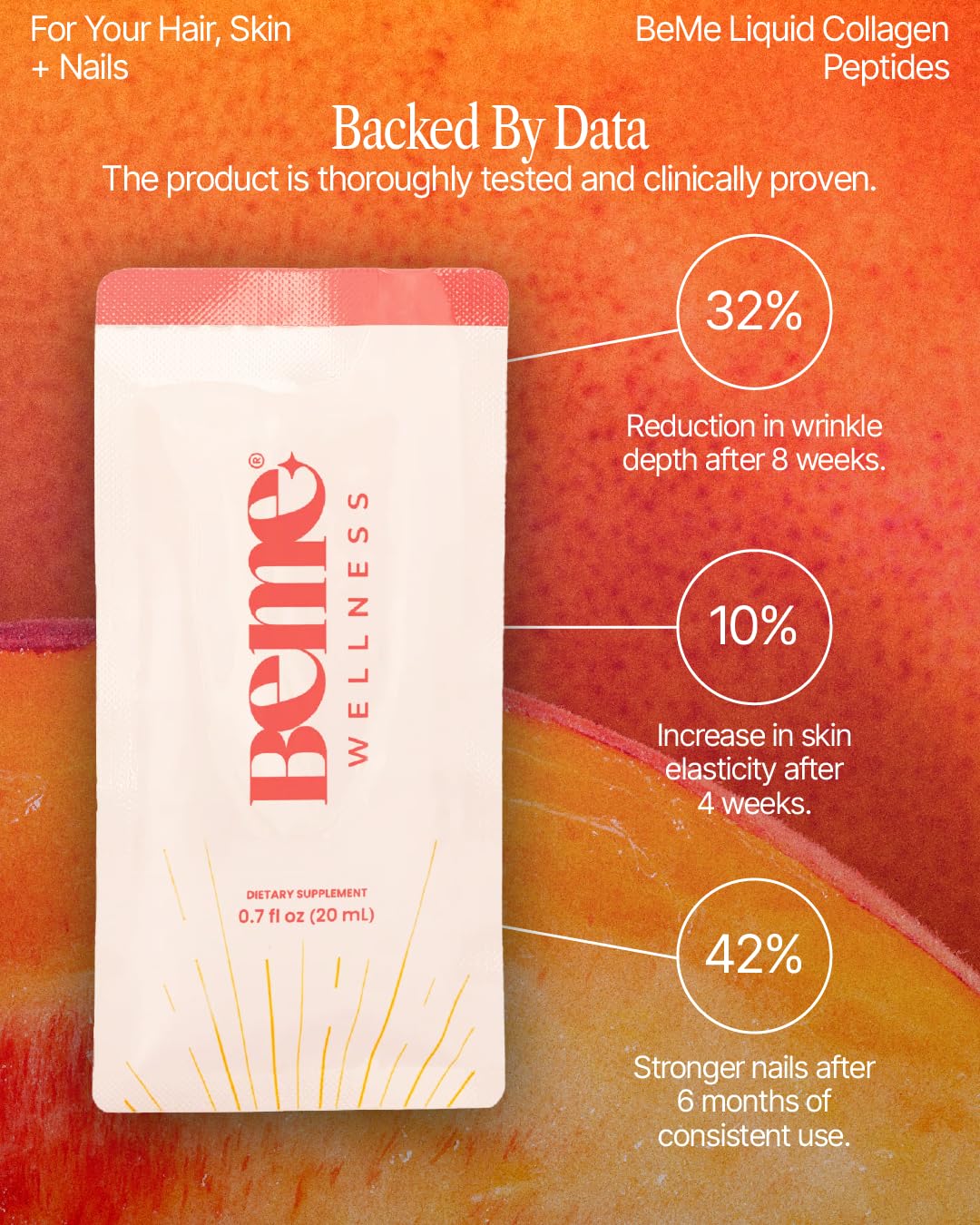 BeMe brand logo on sachet packaging showcasing a clean beauty formula.