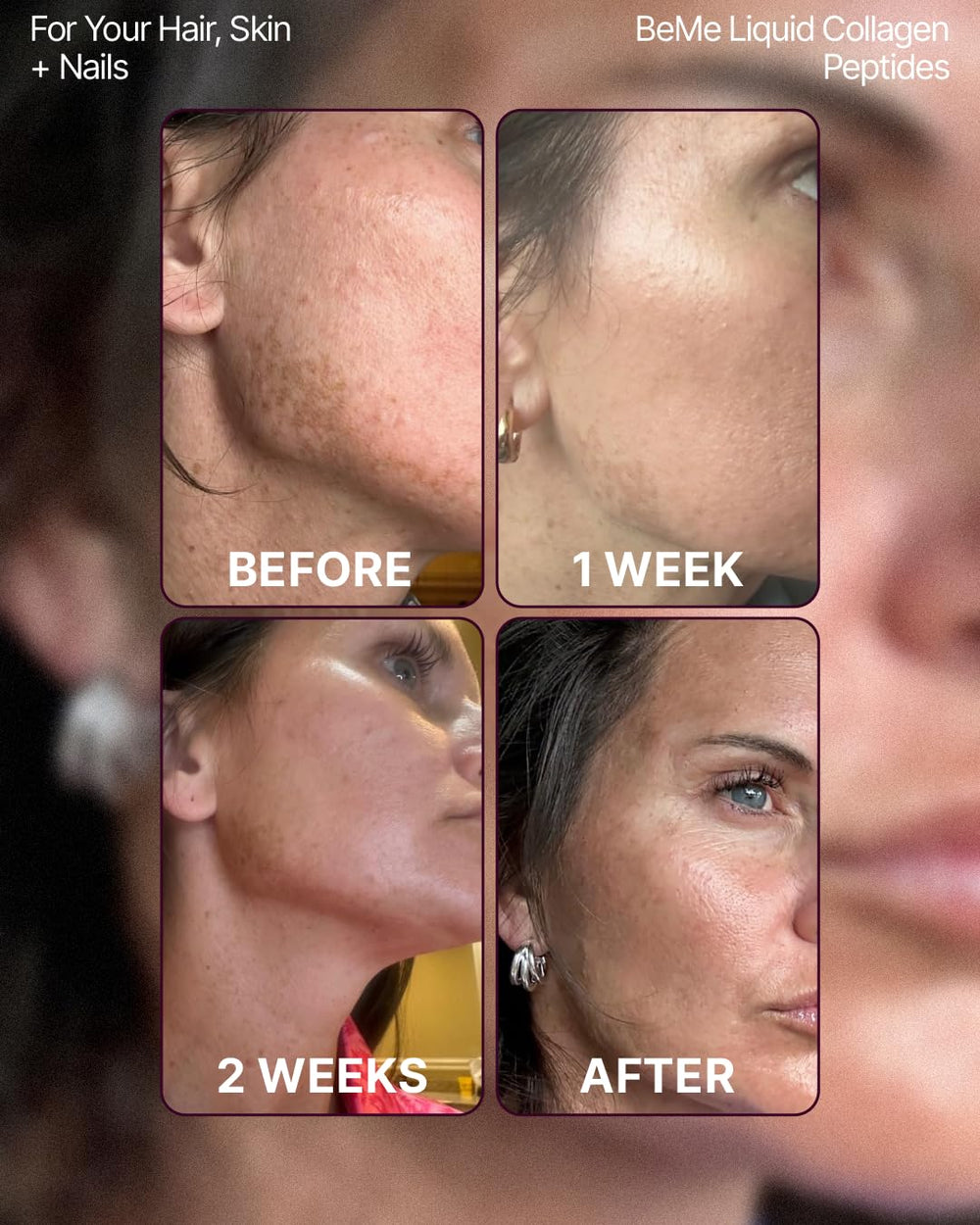 BeMe Liquid Collagen poured into glass demonstrates quick mixing without mess