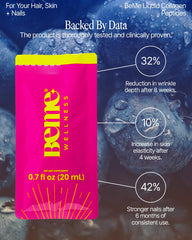 BeMe Liquid Collagen tear-and-go packaging conveys effortless ritual for busy mornings