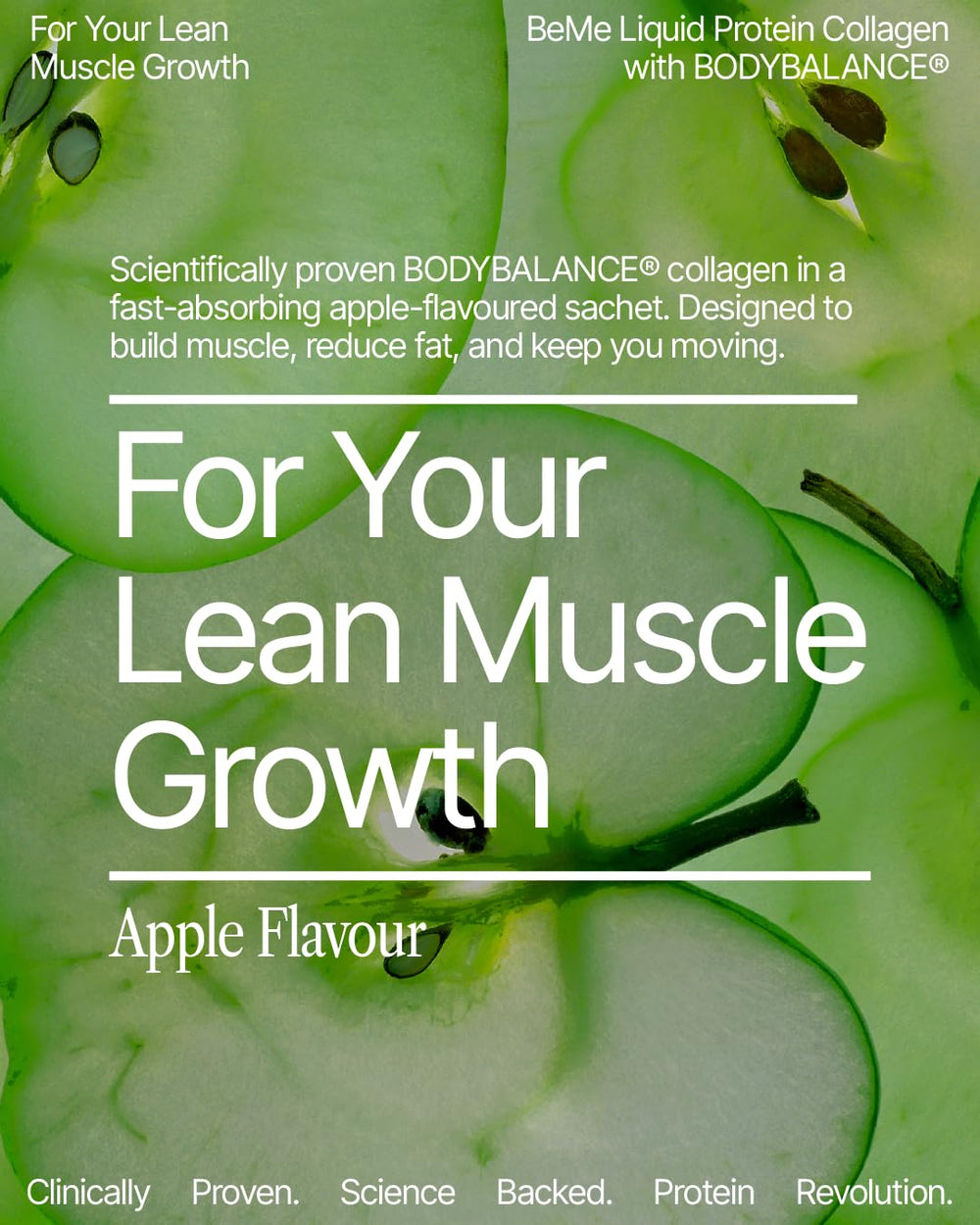 BeMe Liquid Protein Shots Apple bottle for quick recovery and convenient protein.