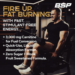 Close-up of the 3,000 mg per serving label on Benavidez Carnitine 3000