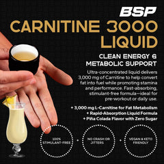 Pouring Benavidez Carnitine 3000 Liquid into a glass for a caffeine-free boost