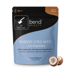 Bend Beauty Marine Collagen Co-Factors bottle pouring for easy daily use