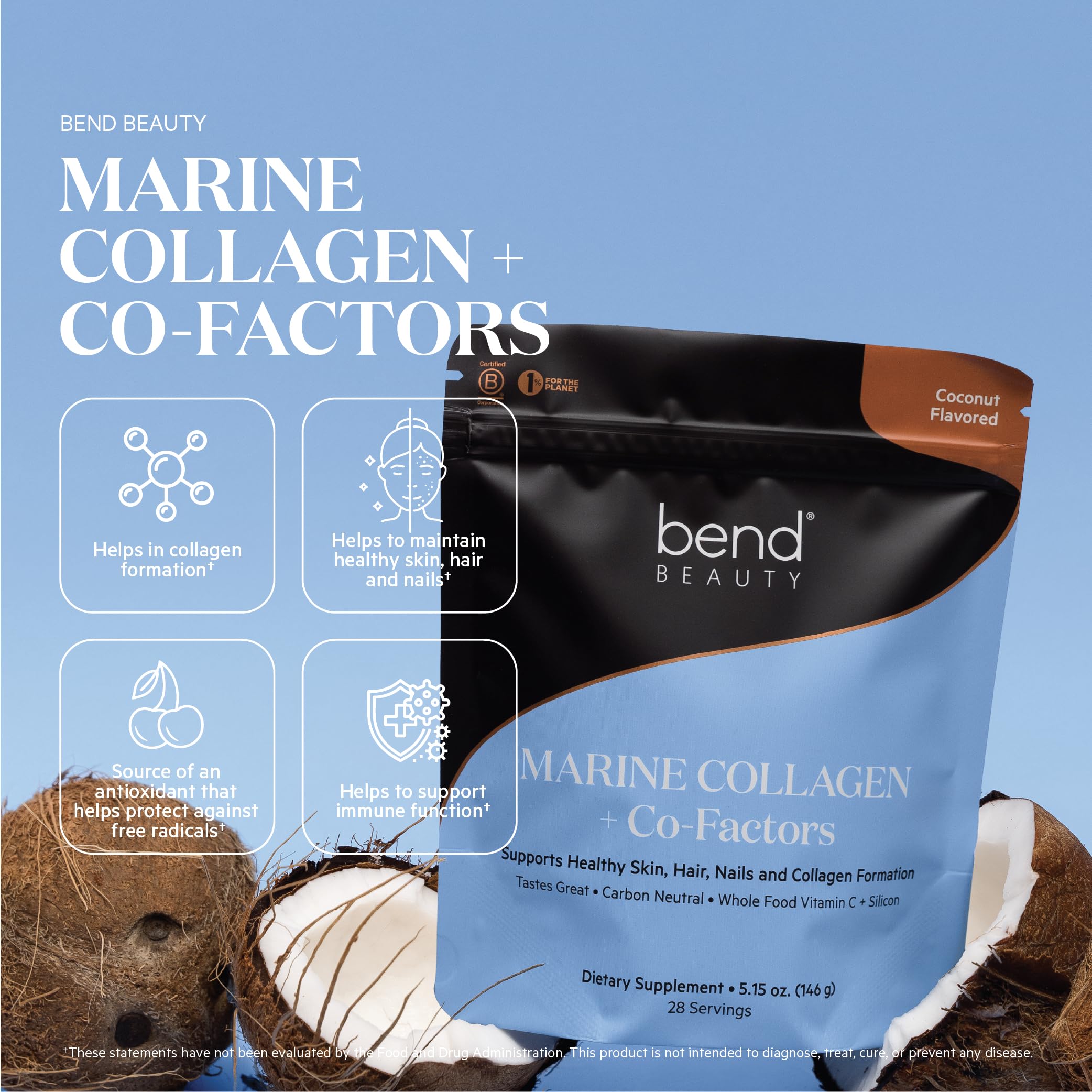 Bend Beauty Marine Collagen Co-Factors scoop dispensed for measurement
