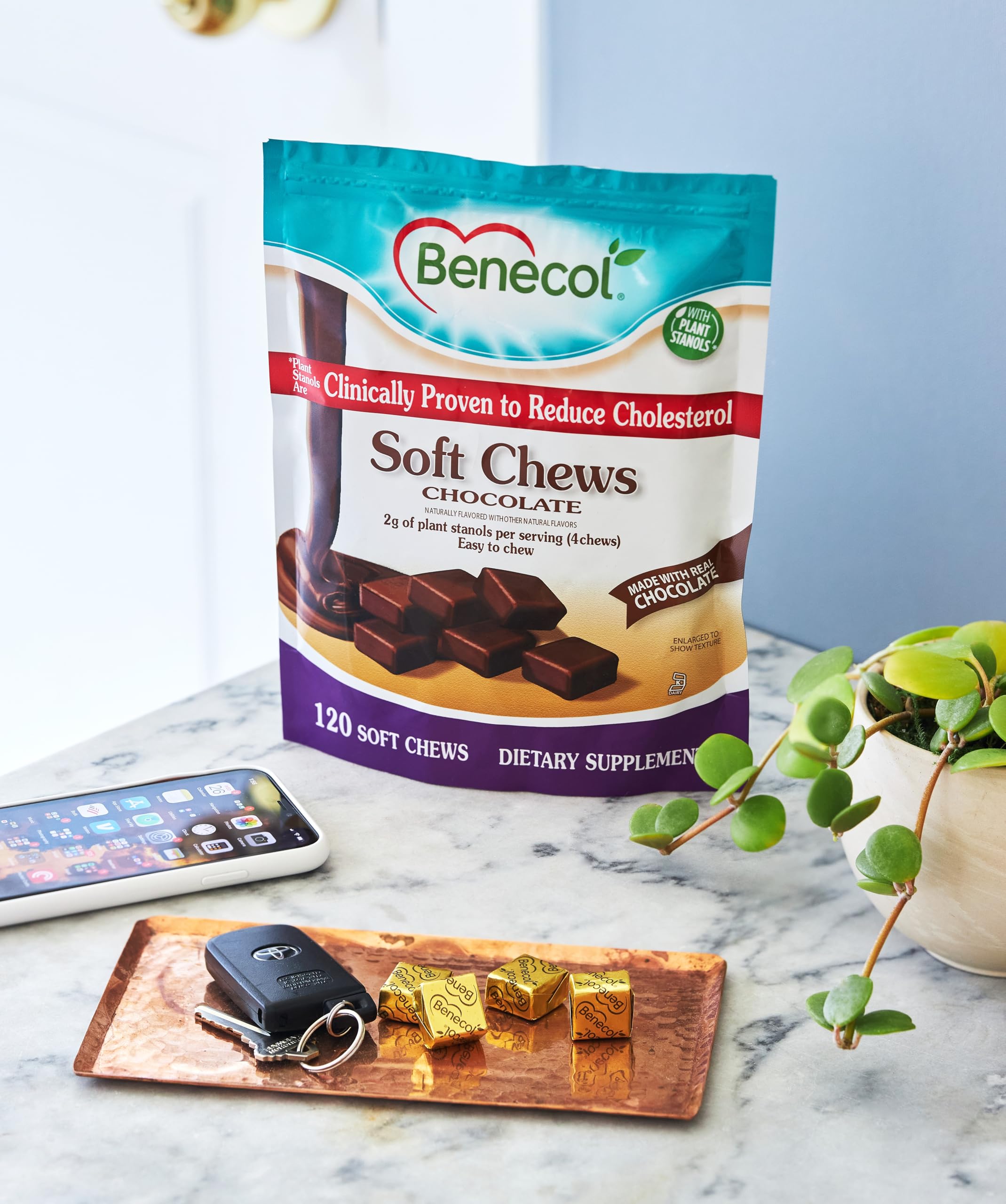 Benecol Soft Chews with breakfast or dinner routine for easy daily use.