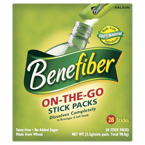Side view of Benefiber on-the-go sticks highlighting portable fiber support.