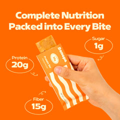 Serving-cut view shows quick energy boost from a BENOPE bar.