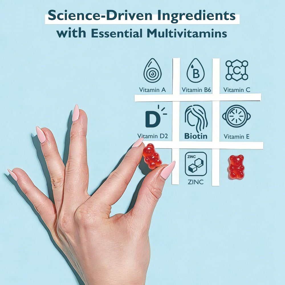 Beobeu Biotin Gummies raspberry flavor close-up with fresh fruit appeal.